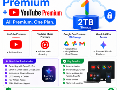 Google One Premium + YouTube Premium — Infinity Digital Shop